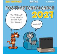 Shit happens! Postkartenkalender 2027: Wochenkalender mit 53 lustigen Postkarten, Broschur 15,5 x 15,5 cm | Ruthe-Cartoons