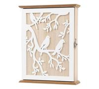 Shitafe Boîte à Clés avec Serrure | Style Vintage Sculpté avec 6 Crochets - Coffret Rustique Porte-Clés Mural Organisateur - Pour Bijoux Petits Objets Cadeaux Entrée Porte d'Entrée