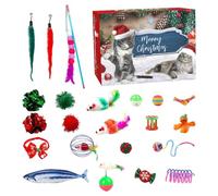 Shitafe Calendrier De L'A Vent pour Chat 2025, 24 Pièces Jouets Interactifs pour Chats D'intérieur Calendrier De Compte À Rebours De Noël De 24 Jours Weihnachts Countdown 2025 avec Chats Chien Jouets