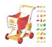 Shitafe Chariot De Courses Jouet Enfant | Jeu D'imitation Caddie Supermarché avec Accessoires Alimentaires - Ensemble Jeu de Rôle Créatif pour Tout-Petits Filles | Panier Courses Jouet
