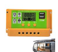 Shitafe Contrôleur De Charge Pour Panneaux Solaires | Onduleur 30A Avec Affichage LCD | Régulateur Solaire Avec Double Port USB 12V/24V - Pour Mobiles Tablettes PC Batteries Camping-Car Avec