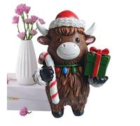 Shitafe Figurine de Vache Highland - Figurine de Highland Cow de Noël | Statuette Décorative Adorable pour Maison de Campagne Chambre Salle de Bain Dortoir Salle de Classe