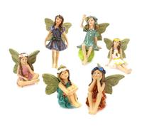 Shitafe Figurines Fée du Jardin,6 Figurines De Fée Déco Jardin - Mignonnes Déco Pot De - pour Extérieur Pelouse Cour Balcon Parterre de s Jardinière Maison Appartement