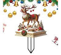 Shitafe Piquet extérieur de Renne de Noël, piquets de pelouse de Renne,Décoration de Noël avec Motif Maison de Neige et Couronne - Piquet en Acrylique 2D, Panneau étanche pour Jardin, pelouse et Cour