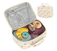 Shitafe Sac Repas Isotherme pour Femmes | Tote Repas Mignon - Portable Étanche en Velours Côtelé Réutilisable Porte-Repas Isotherme pour École, Pique-nique, Garçons, Travail, Adultes, Hommes, Plage,
