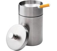 SHITONGSHANGMAO Cendrier Voiture pour Skoda Superb Combi 3 2023 2024 2025, Acier Inoxydable 304 Anti-Odeur avec Couvercle Cendrier Portable sans Fumée Argent Mat