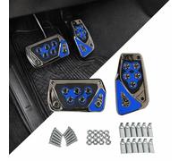 SHITONGSHANGMAO Pédales de Voiture pour Hyundai Kona Hybrid 2020-2024, Couvre-pédales Antidérapants sans Perçage 2 Pièces pour Automatique Plastique Argenté,Blue