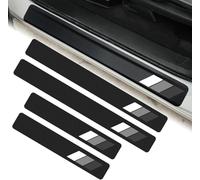 SHITONGSHANGMAO Protection Seuil de Porte pour CX-5 2017-2024, 4 Pcs Fibre de Carbone Seuil de Porte Adhésif Imperméable Anti-Rayures Universel Noir