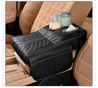 SHITONGSHANGMAO Voiture Housse d'Accoudoir Central pour Renault 5 E-Tech (R5) 2024-2025, Cuir Console Centrale Accoudoir Couverture avec 2 Poches De Rangement,Black