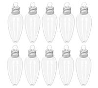 SHITOOMFE Ampoules en Plastique pour l'artisanat, 10pcs Ornements en Plastique Transparent 1, 4x3, 4 Pouces Ornements de Noël Transparents