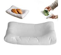 SHITOOMFE Assiette de fruits, assiettes à dîner, assiette de fruits en forme d'oreiller, assiettes à salade carrées en céramique 7 pouces, organisateur cosmétiques décoratifs pour collations steak