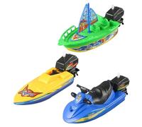 SHITOOMFE Bateau Jouet, 3 pcs de Jouets, Petit Bain en Plastique drôle de Bain léger et Bateau-, voilier et à Moteur pour Les Jeux d'arrière-Cour la Piscine Plage d'été