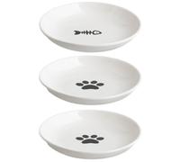 SHITOOMFE Bols d'alimentation des Chats 3pcs Bols pour Chats en céramique, 2 Styles 250 ML Bol de Nourriture pour Chats, Bols d'alimentation pour Chats sans Glissement avec Base de Silicone, Bols de