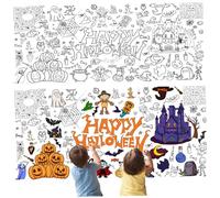 SHITOOMFE Coloriage Couchette, Nappe à coloriage, Affiche sur Le thème d'halloween de 30x72 Pouces pour la fête d'halloween de l'école à Domicile, Style 2