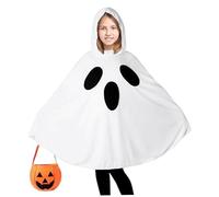 SHITOOMFE Costume fantôme pour tout-petit Costumes Halloween Ghost Hooded Costumes Poncho Cosplay tenues