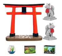SHITOOMFE Décor Japonais, décoration Japonaise, Simulation de résine Torii Gate et Statue de Renard, Mini-Zen Accessoires de Jardin pour bonsaï, Table de Sable, Jardin, Aquarium, Aquarium