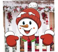 SHITOOMFE Décorations de Noël extérieures, peeker de clôture Noël, Pancarte Jardin tête Neige et Gants, décorations Mignonnes extérieures, Ornements clôture pour Le décor Jardin