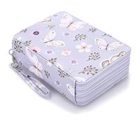 SHITOOMFE Étui à Crayon Couleur, boîtier à Crayon de Couleur 200 emplacements Toile, Organisateur de avec Compartiments, Sac Stylo Fermeture éclair Portable avec poignée pour garçons et Filles, vio