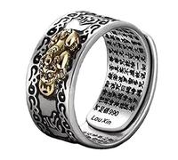 SHITOOMFE Feng Shui Ring Adjustable Amulet Lucky Ring Mantra Protection Wealth Ring for Women Men Feng Shui Ring