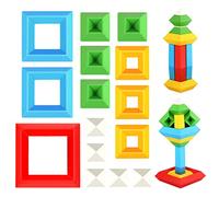 SHITOOMFE Jouet à empiler Pyramide, Blocs de Construction de Jouets à empiler Pyramide Construction Couleurs Vives pour Enfant éducatif précoce pour Anniversaire d'enfants 15 pièces, Blocs