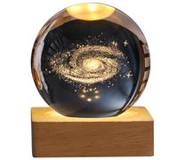 SHITOOMFE Lampe en, lumière de nuit à boule de 3D avec base de lumière LED colorée, lampe de sphère galaxie, lumière à lad à LED pour décoration de la chambre à coucher, cadeaux d'anniversaire