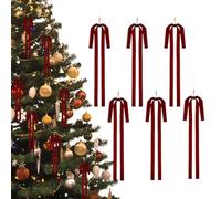 SHITOOMFE Ornements de Noël, 6 pcs de Noël arcs préformés élégants arcs en Velours 15, 8x23.6 Pouces d'ornements pour Arbre, Couronne, Guirlande, Butin, escalier, cheminée, Claret