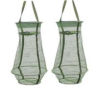 SHITOOMFE Panier de pêche, 2pcs Panier à Poissons plitable Portable Portable Mesh Fish Trap pour Maintenir en Vie, Bait Fonctionnel Storage d'écrevisses Crabes Crabes Corgue