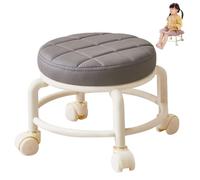 SHITOOMFE Tabouret à roulettes Tabouret Roulant Bas, tabourets roulants de 10,2 Pouces de Haut avec roulettes Petit Tabouret Robuste sur roulettes,Tabouret de pédicure pivotant à 360 °, Gris