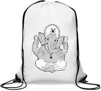 Shiva Ganesha Sac de gym avec cordon de serrage Motif dieu hindou Blanc