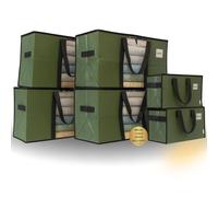 Shiva Green Sac Déménagement Set 4+2 (4 Grands + 2 Petits) - Sac Rangement Vetement Résistants avec Fermeture Double - Imperméables, Pliables et Réutilisables - Alternative aux Cartons Déménagement