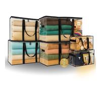 Shiva Green Sac Déménagement Set 4+2 (4 Grands + 2 Petits) - Sac Rangement Vetement Résistants avec Fermeture Double - Imperméables, Pliables et Réutilisables - Alternative aux Cartons Déménagement