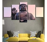 Shiva Lot de 4 panneaux sur toile Motif Bouddha Méditation Décoration murale