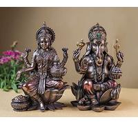 SHIVAJI ARTS Statue Lakshmi Ganesh de 18,5 cm, statue Lakshmi Ganesha, statue de Ganesh Lakshmi, statue de Ganesh Lakshmi, Diwali puja, cadeaux de Diwali, dieu hindou.