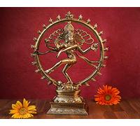 SHIVAJI ARTS Statue Nataraja - 34,3 cm en laiton dansant Shiva Natraj Idol pour décoration de salle de yoga