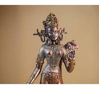 SHIVAJI ARTS Statue Tara debout, 31 cm, déesse tibétaine, dieu tibétain, bouddhisme, Shakti féminin, statue bodhisattva, sauveur bouddhiste