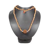 SHIVARATNA Mala Rudraksha 7 Mukhi (Népal) 109 perles + 2 sphatiques, cueillies à la main de qualité supérieure, marron, rond, moyen, fils et nœuds solides, certificat d'authenticité