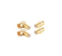 shiverpeaks ®-BASIC-S--Adapter-SET, 2x adaptateurs coudés F, F mâle/ F femelle + 2 x F double femelle, doré (BS15-301014)