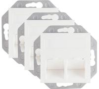 shiverpeaks ®-BASIC-S-boîte de raccordement réseau pour Keystone, 2-fois avec sortie inclinée seulement avec plaque de centrage 55x55mm--VE3 (BS74282-55-3)