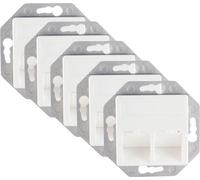 shiverpeaks ®-BASIC-S-boîte de raccordement réseau pour Keystone, 2-fois avec sortie inclinée seulement avec plaque de centrage 50x50mm--VE5 (BS74282-50-5)