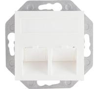 shiverpeaks ®-BASIC-S- Boîtier de raccordement réseau pour Keystone, 2 compartiments avec sortie inclinée uniquement avec plaque de centrage 55x55mm (BS74282-55)