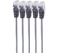 shiverpeaks ®-BASIC-S--Câble de raccordement téléphonique, RJ11 mâle sur RJ11 mâle, câble rond, noir, flexible, câble en cuivre, SET 5 pièces 2,0m (BS70084-2-SET5)