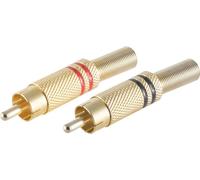 shiverpeaks ®-BASIC-S--Connecteur RCA métal doré 6mm SET 4-pièces, rouge, noir (BS52020-SET)