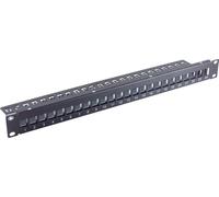 shiverpeaks ®-BASIC-S--Panneau de brassage-19" panneau de distribution non équipé, 24 ports, 1UH, pour Keystone, noir, modèle étroit (BS75066-1)