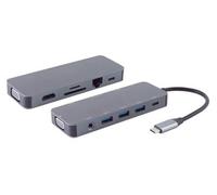 SHIVERPEAKS® Basic-S-USB-Dock-USB-C multiport Dockingstation, 11 en 1, HDMI, VGA, PD, Hub, SD, LAN, AUX Marque