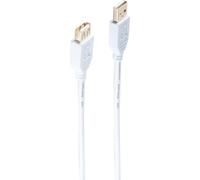 shiverpeaks ®-BASIC-S--USB Rallonge, type A mâle vers type A femelle, HIGH SPEED, contacts dorés, USB 2.0, blanc, 5,0m (BS77125-W)