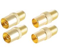 Shiverpeaks BS15-301414 Set adaptateur coaxial-F doré Connexions: Prise coaxiale IEC, Fiche mâle F, Fiche coaxiale IEC, Prise
