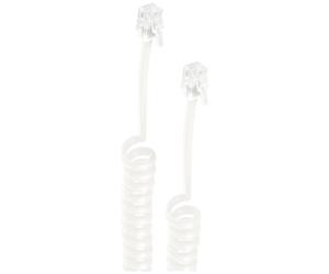 Shiverpeaks combiné téléphonique Câble de raccordement [1x RJ10 mâle 4P4C - 1x RJ10 mâle 4P4C] contacts dorés 2 m blanc