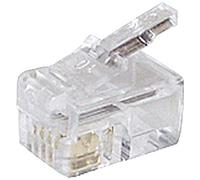 Shiverpeaks Réseau Shiverpeaks BASIC-S fiche modulaire RJ10 4 pôles, 4 contacts occupés, contacts dorés VE 10 BS72039-10 mâle