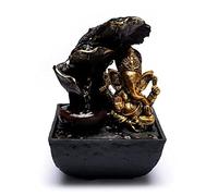 Shivpiin Fontaine Zen d'eau Ganesh Noir,or - Fontaine d'eau - Fountain - Polyrésine - 13,3 x 13,3 x 19,5 cm