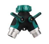 Shiwaki 1 en 2 Voies Séparateur de Tuyau d'arrosage connecteur de Tuyau de Valve en Y Utilitaire extérieur,Adaptateur de Robinet à poignée caoutchoutée Confortable shunt Double Passe